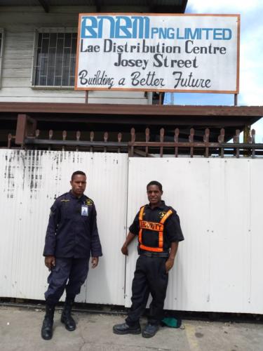 Wapco Security guards on duty, BNBM distribution center